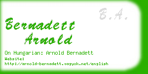 bernadett arnold business card